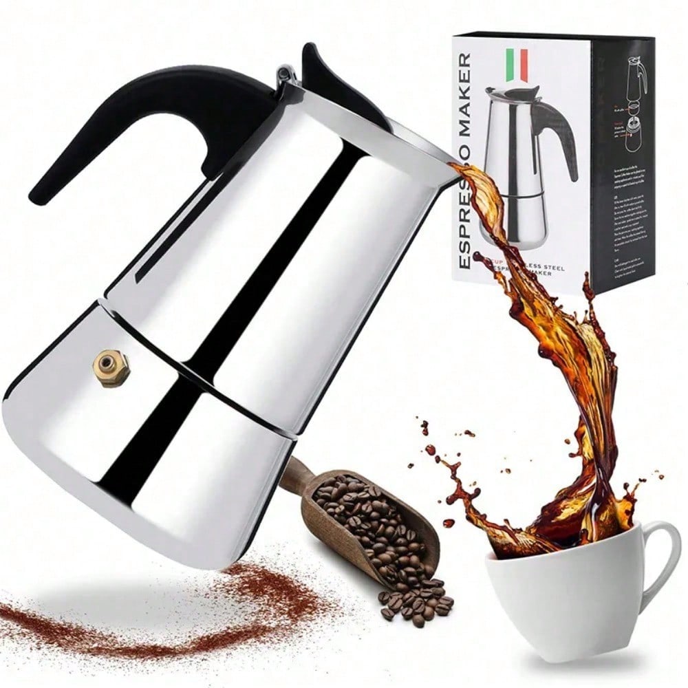 Coffee Tea Chocolate - 12Cup Coffee Maker Stainless Steel Espresso