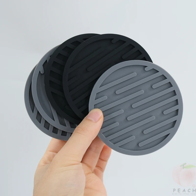 Coffee Tea Holders - 10cm Silicone Coasters Round Heat Resistant