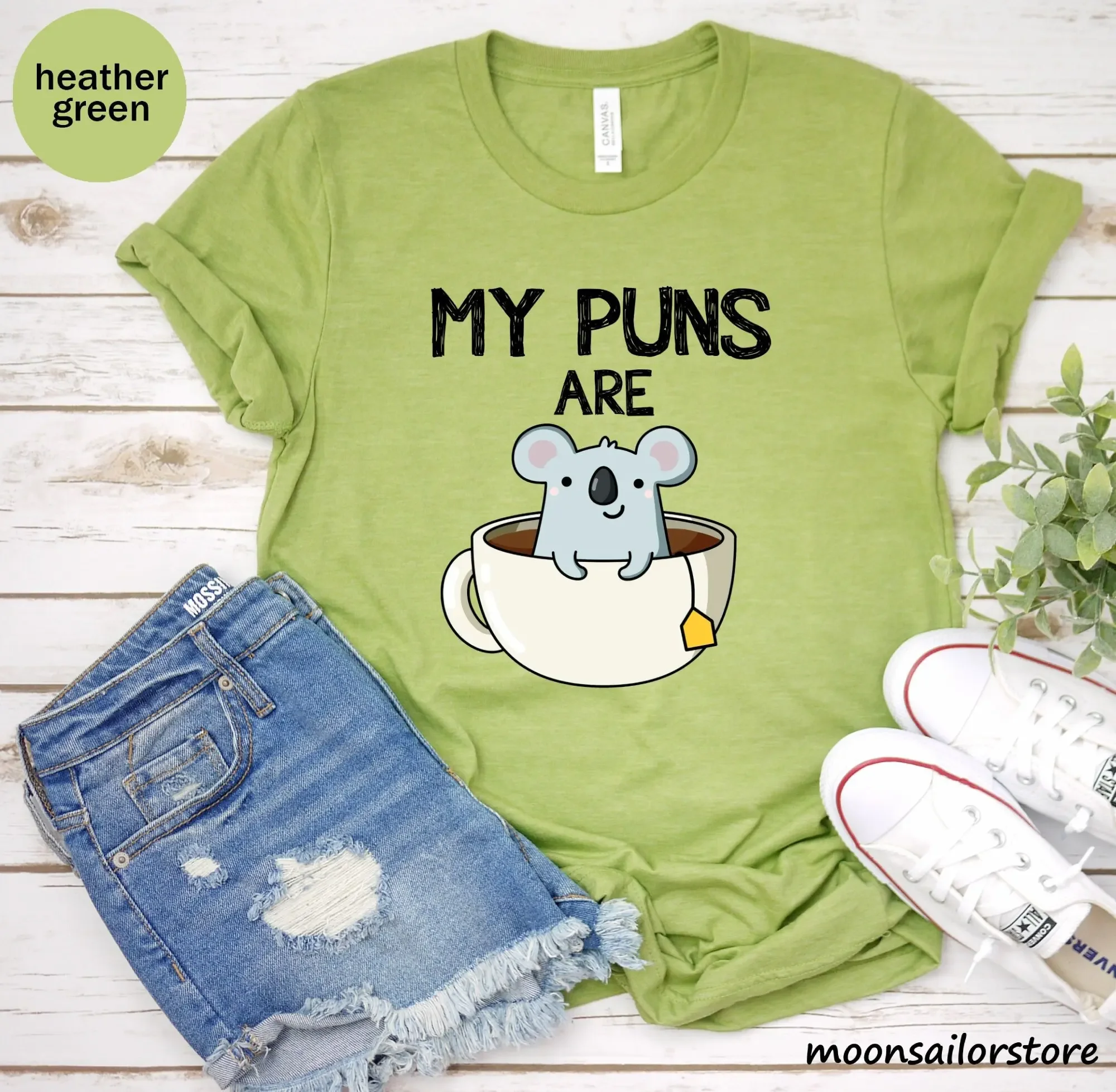 Coffee Tea Joke - My Puns Are Koala Tea T