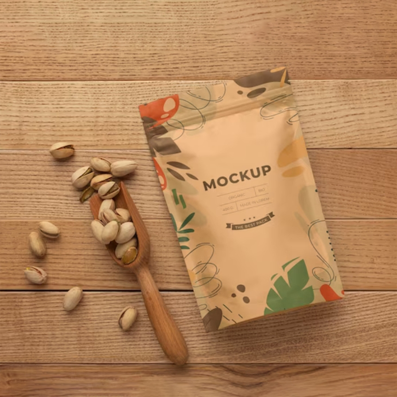Coffee Tea House - Print Craft paper Zipper Bag Reusable