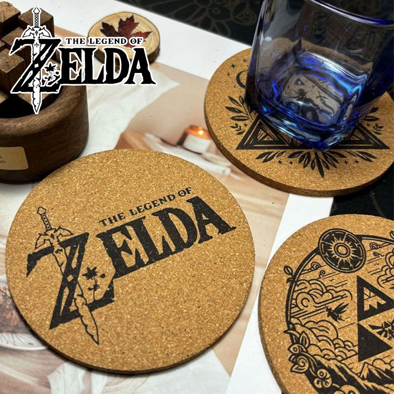 Coffee Tea Holders - Zelda Coaster Cartoon Anime Round Wooden