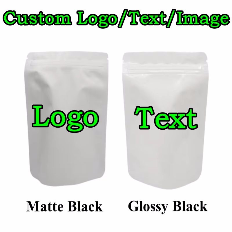 Coffee Tea House - 100PCS Stand-up Matte/Glossy White Aluminum Foil
