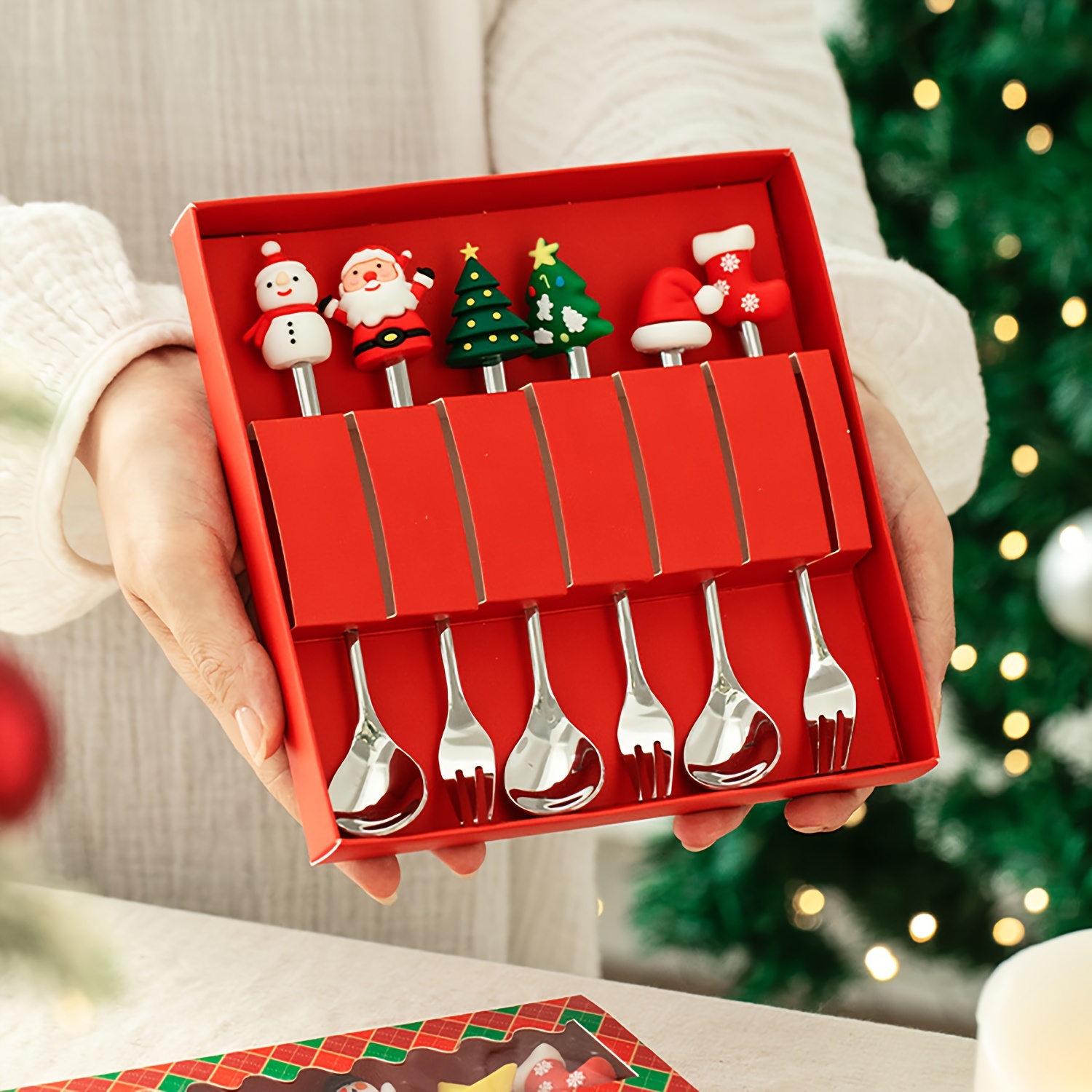 Coffee Tea House - 1Set Creative Christmas Fork And Spoon