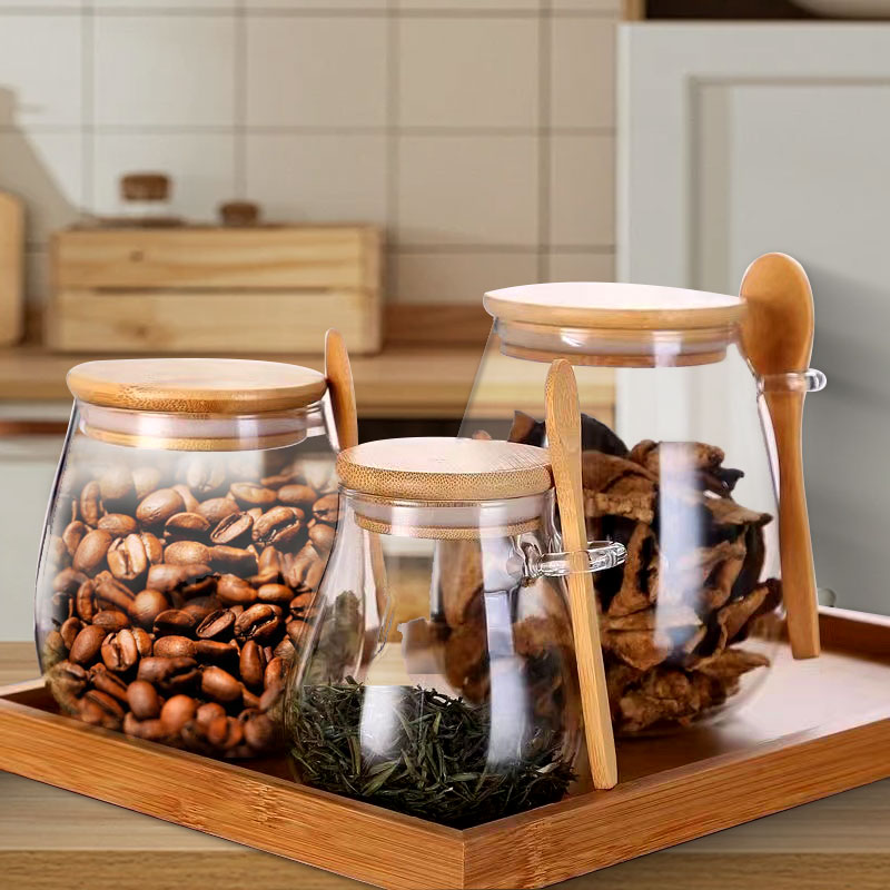 34oz sealed glass jar with spo - đánh giá và giá Coffee Tea Sugar Canister Set