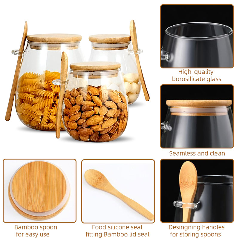 34oz sealed glass jar with spo - đánh giá và giá Coffee Tea Sugar Canister Set