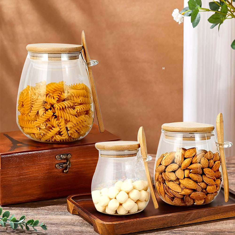 34oz sealed glass jar with spo - đánh giá và giá Coffee Tea Sugar Canister Set