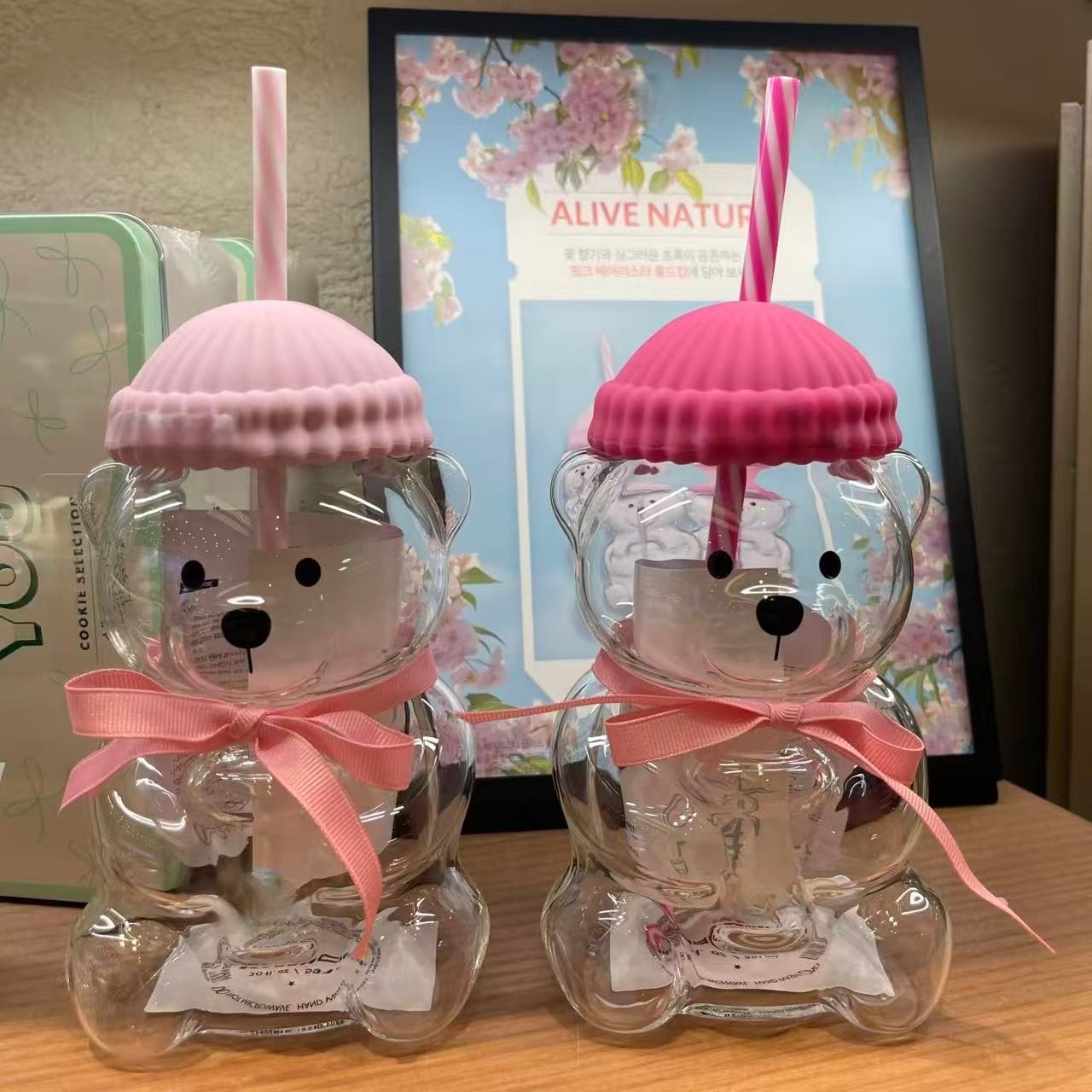 Bk Bear Shaped Glass Straw Cup - đánh giá và giá Coffee Tea Shop