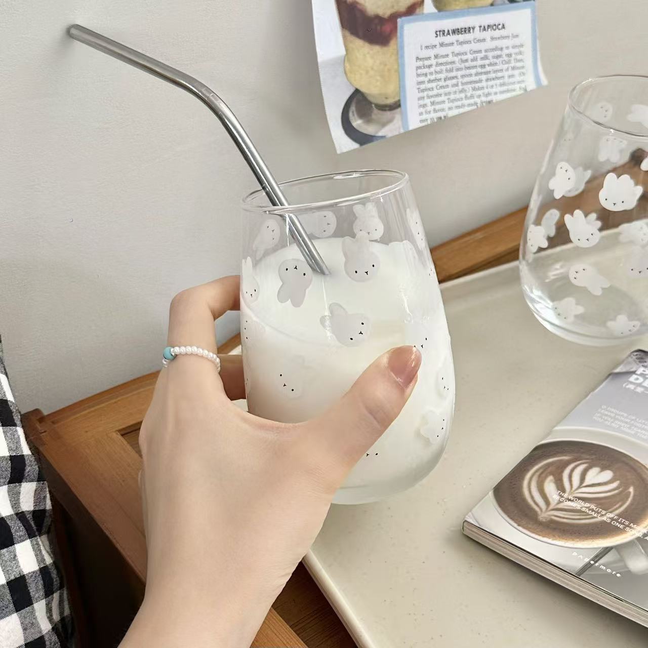 Cute Miffy Rabbit Printed Glas - đánh giá và giá Coffee Tea & Jane