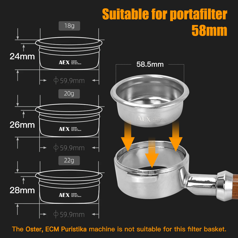 Coffee Filter Basket 58MM AEX  - đánh giá và giá Coffee Tea Making Machine