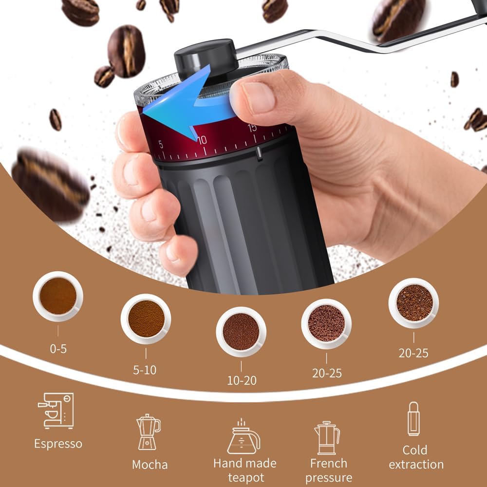 Manual Coffee Grinder with 40  - đánh giá và giá Burr Hand Grinder