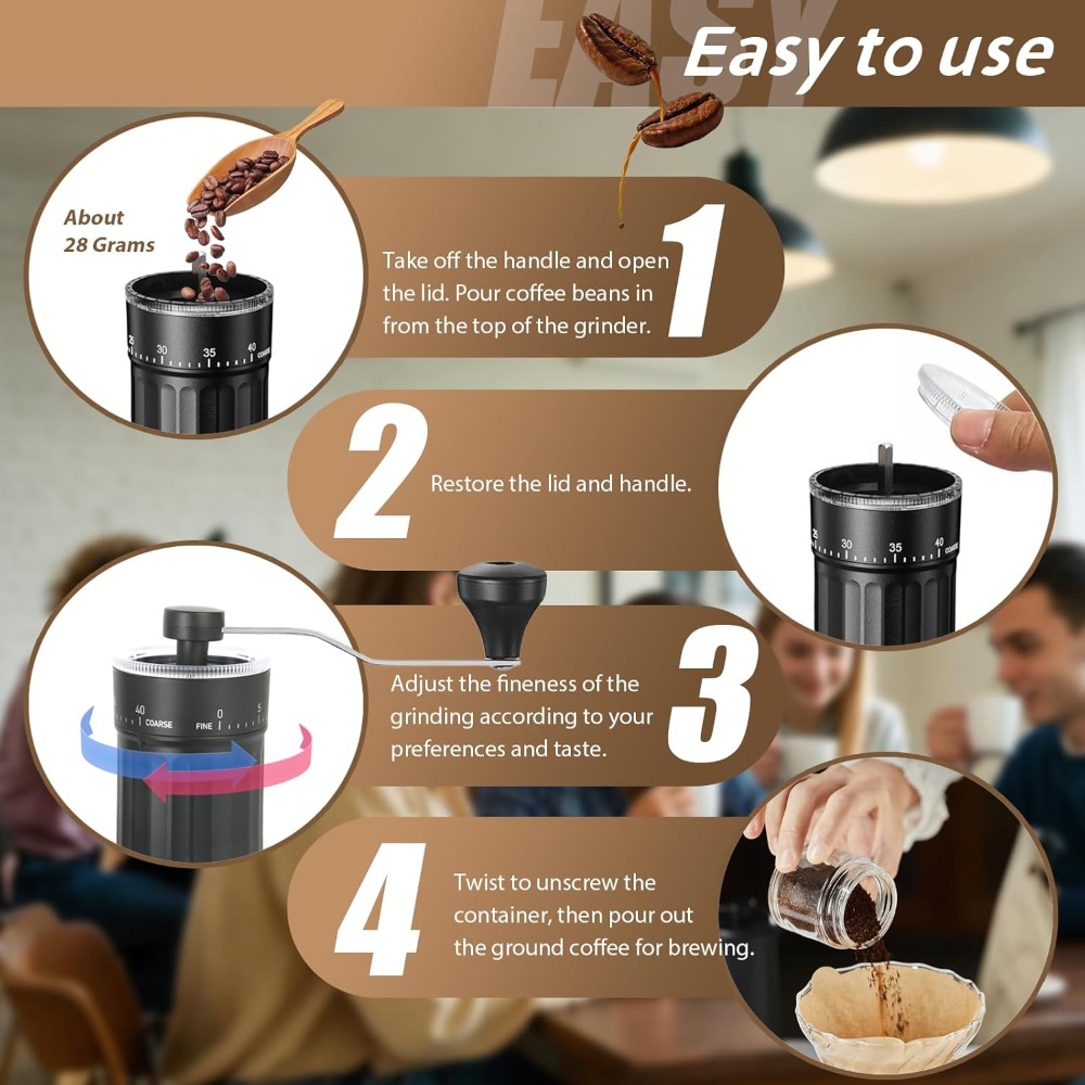 Manual Coffee Grinder with 40  - đánh giá và giá Burr Hand Grinder