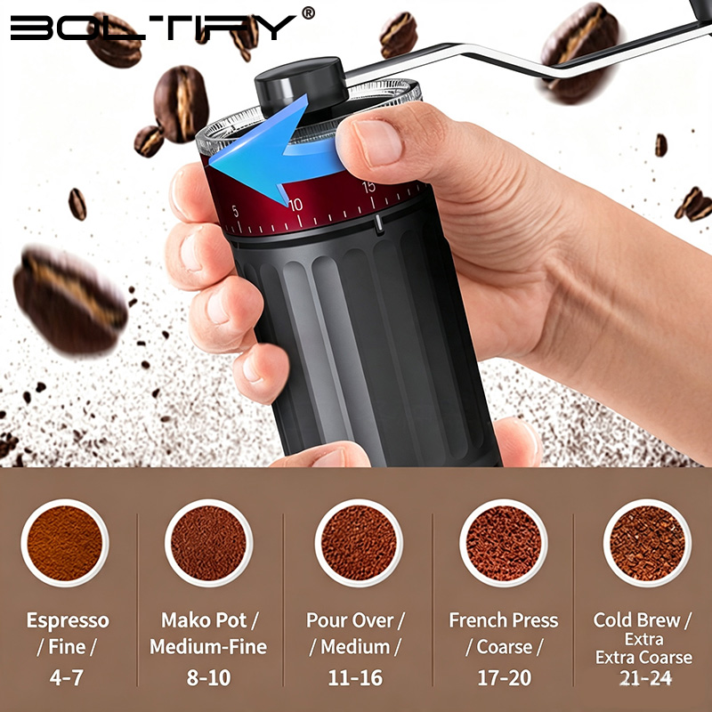 BOLTIFY High-Q Adjustable Coar - đánh giá và giá Burr Hand Grinder