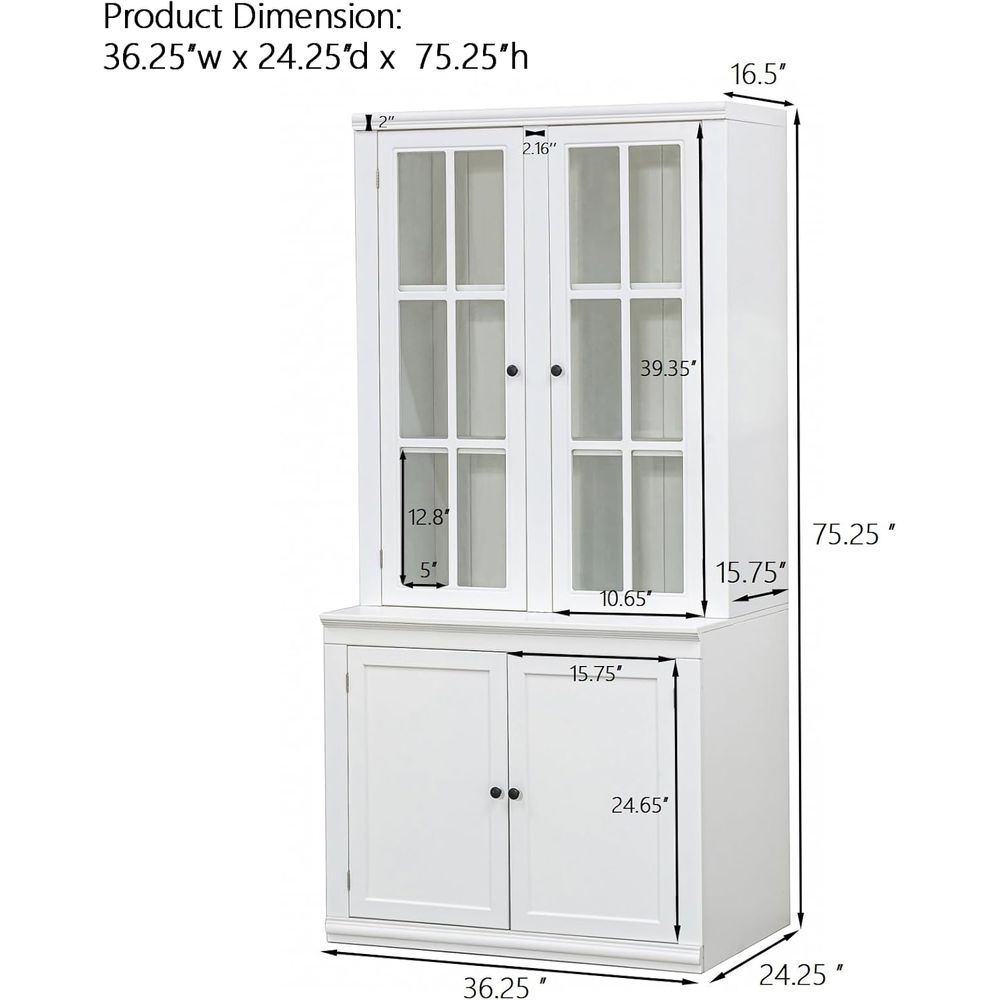 75 Tall White Glass Door Kitch - đánh giá và giá Coffee & Tea Collective