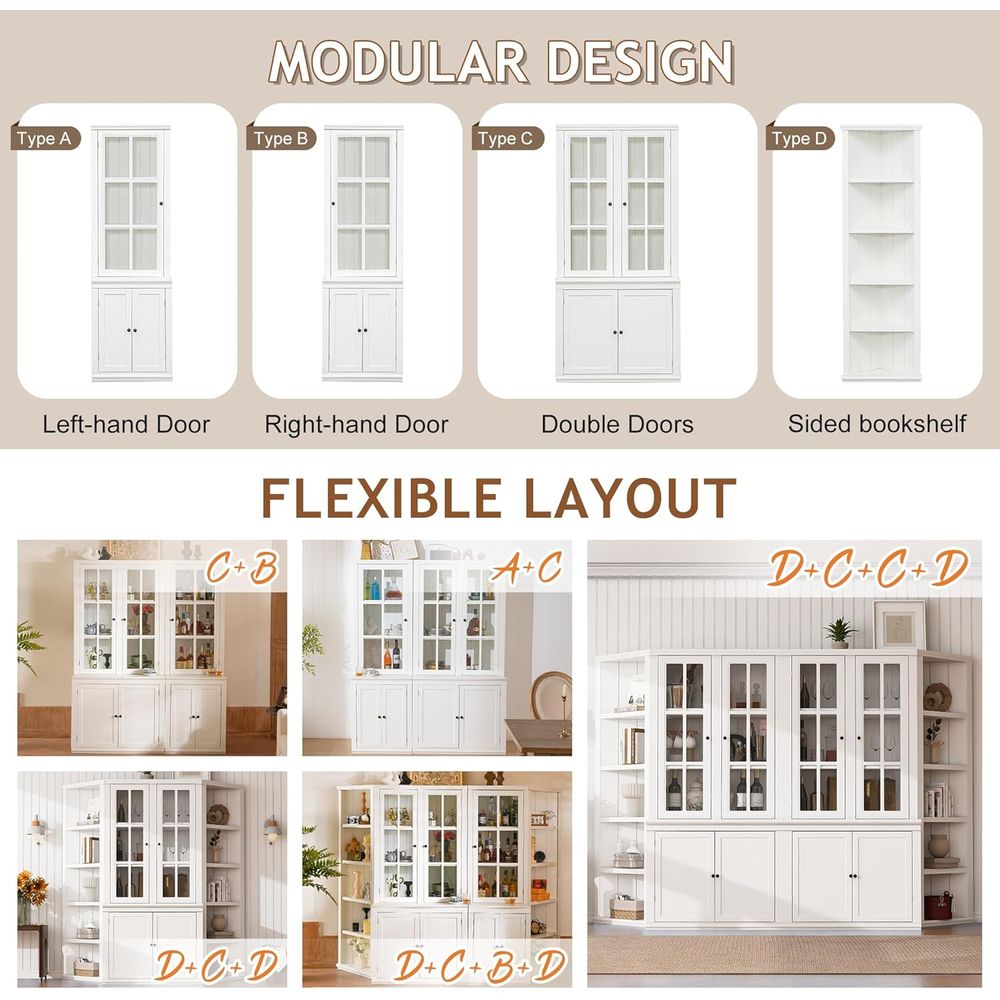75 Tall White Glass Door Kitch - đánh giá và giá Coffee & Tea Collective